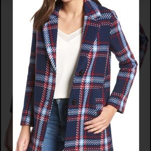English Factory Plaid Coat Size S